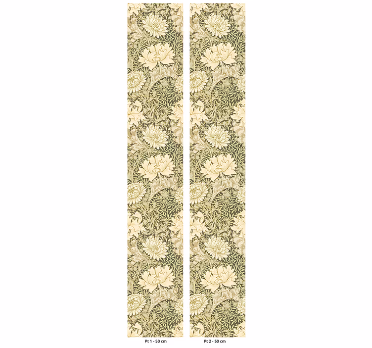 Store à enrouleur vintage chrysanthème art nouveau - TenStickers