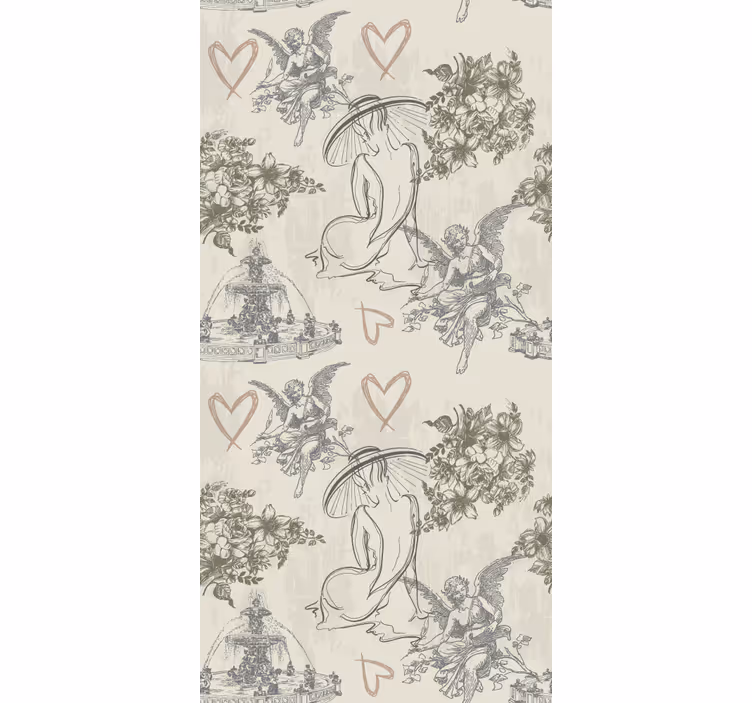 Store à enrouleur vintage motif romantique français - TenStickers