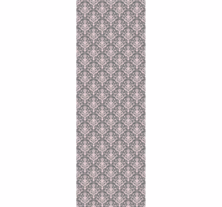 Store à enrouleur vintage motif lignes gris foncé et rose - TenStickers