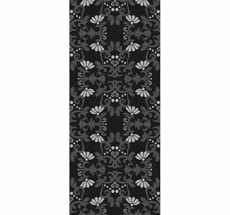 Store à enrouleur vintage style damassé classique noir - TenStickers