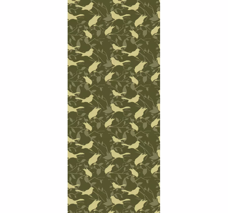 Store à enrouleur vintage motif oiseaux verts victoriens - TenStickers