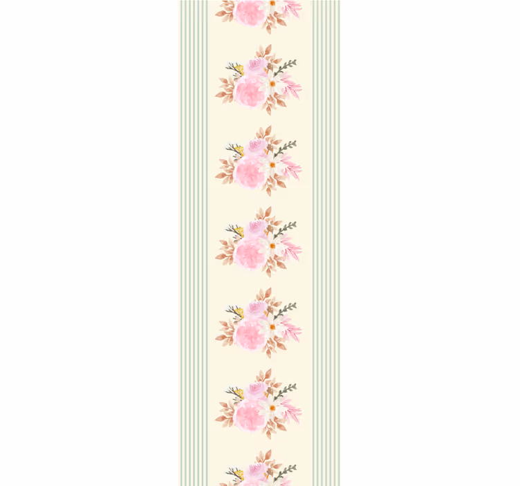 Store à enrouleur vintage motif floral rayé provincial - TenStickers