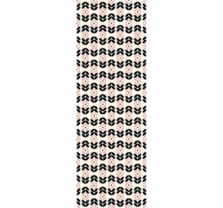 Store à enrouleur vintage motif fleurs géométriques roses - TenStickers
