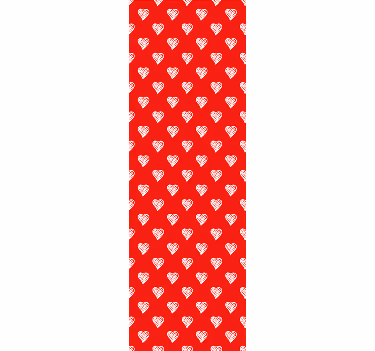 Store à enrouleur vintage motif coeurs lignes blanches - TenStickers
