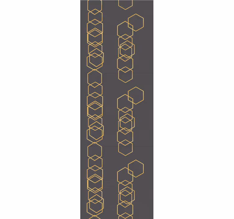 Store à enrouleur vintage texture grise hexagones dorés - TenStickers