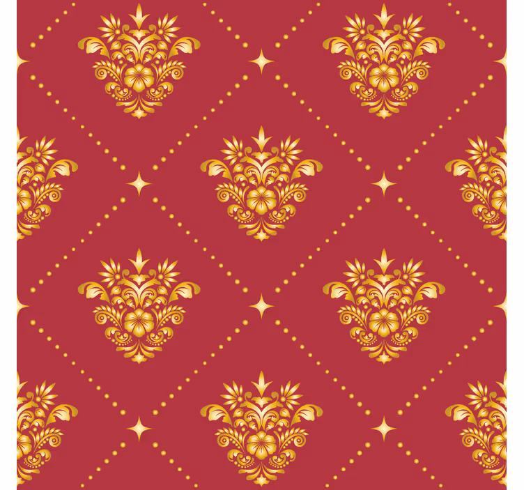 Store à enrouleur vintage motif damassé doré - TenStickers