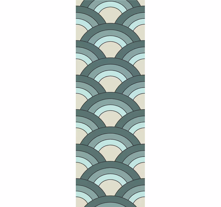 Store à enrouleur vintage motif écailles bleues - TenStickers