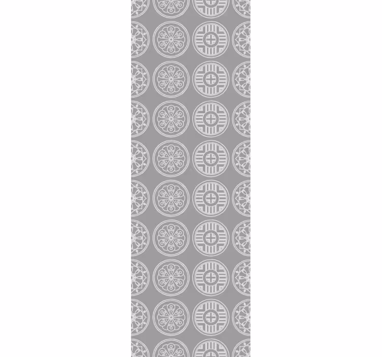 Store à enrouleur vintage motifs coréens gris - TenStickers