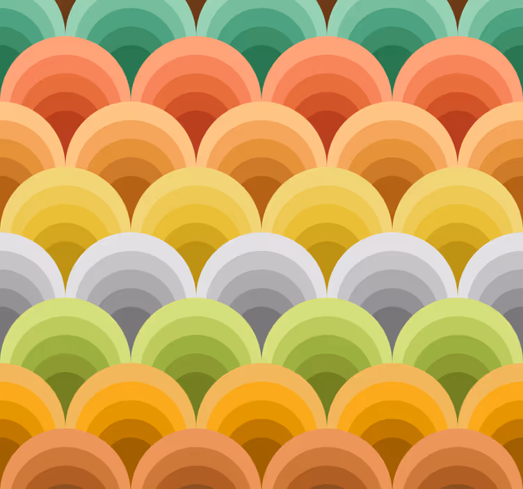 Store à enrouleur vintage cercles orange - TenStickers