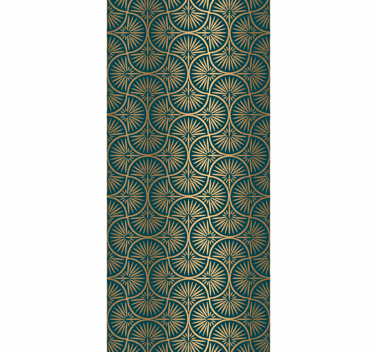 Store à enrouleur vintage style décor art turquoise or - TenStickers