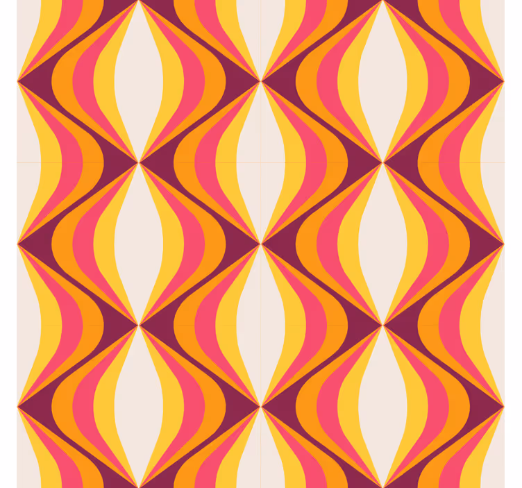Store à enrouleur vintage vague orange rétro - TenStickers