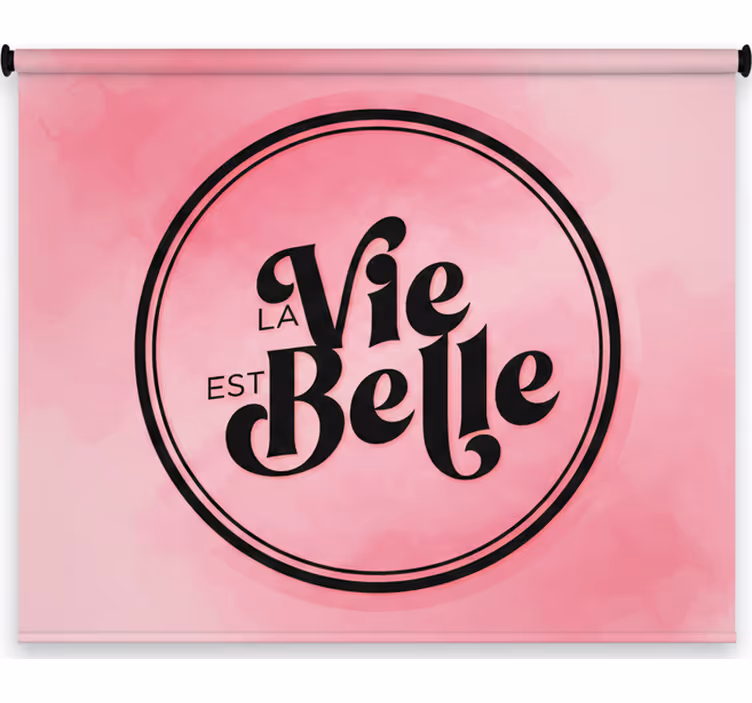 Store enrouleur rose texte noir sur fond rose - TenStickers