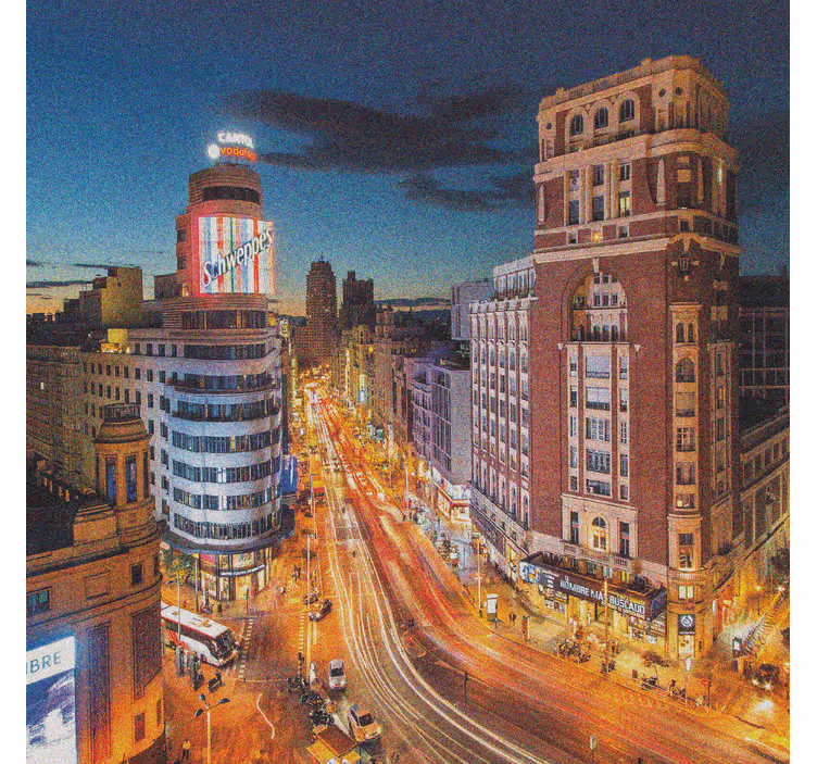 Store enrouleur bureau mouvement de gran via le soir - TenStickers