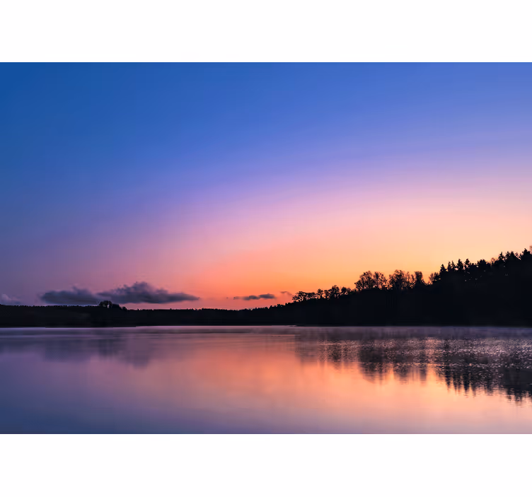 Store enrouleur bureau lac mazury au coucher de soleil - TenStickers