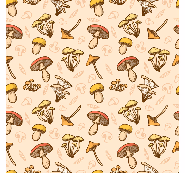 Store enrouleur bureau motif de champignons variés - TenStickers