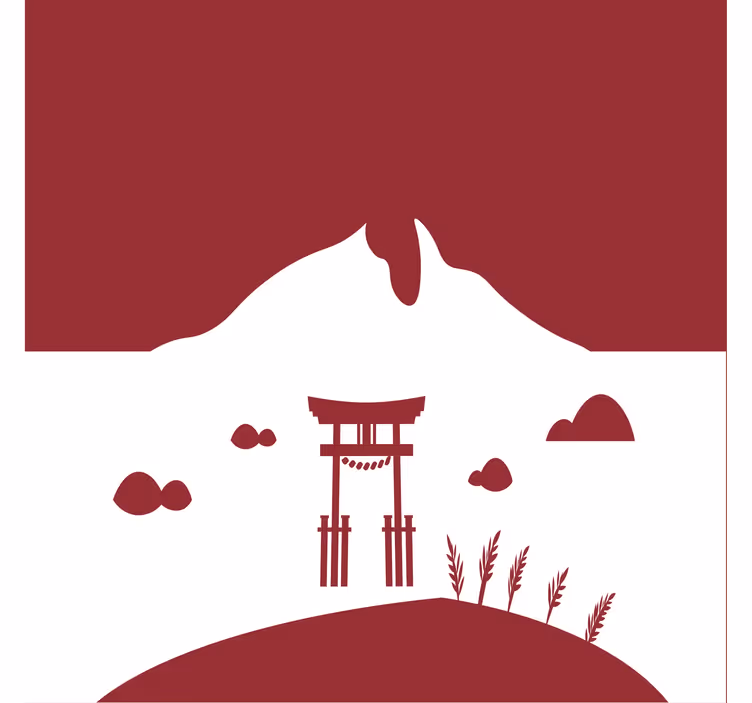 Store enrouleur bureau structure japonaise lac montagnes - TenStickers