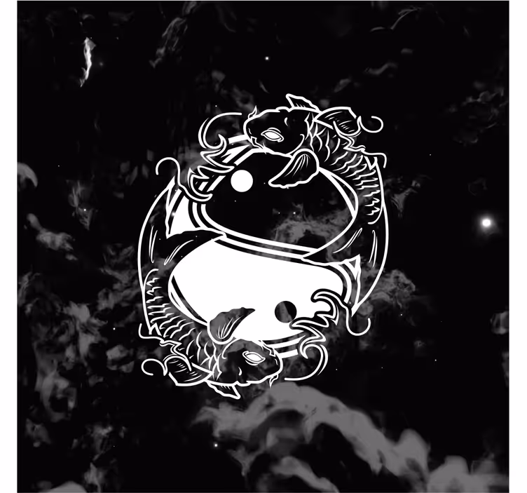 Store enrouleur bureau poisson Équilibre yin yang - TenStickers