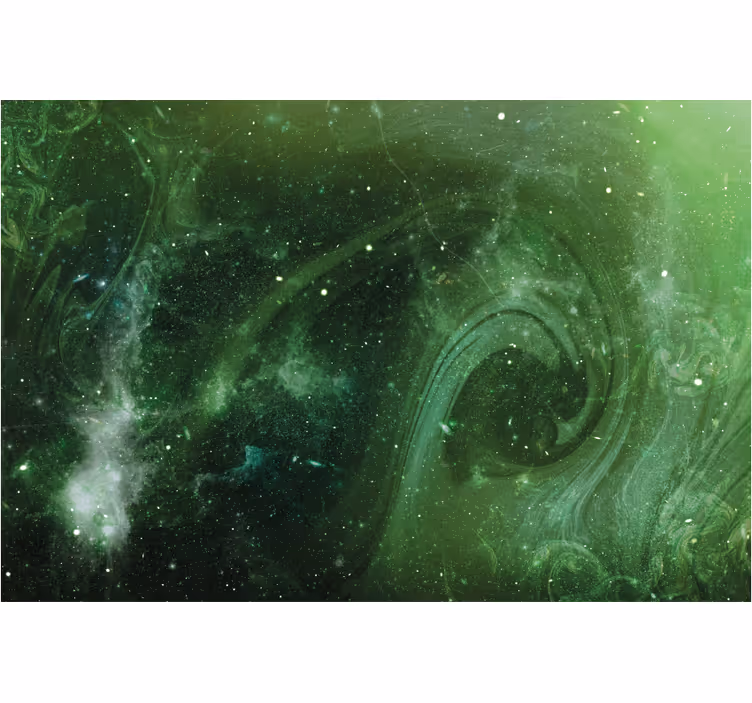 Store enrouleur bureau vue spatiale en vert - TenStickers