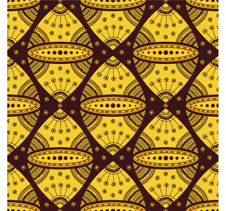 Store enrouleur bureau art abstrait africain jaune - TenStickers