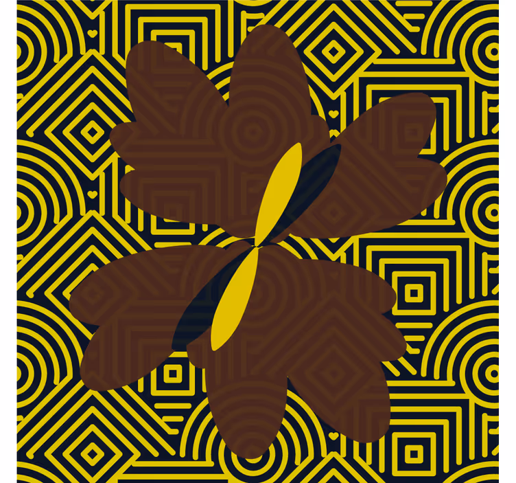 Store enrouleur bureau design art africain marron et jaune - TenStickers