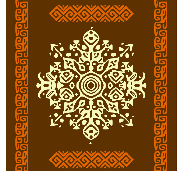 Store enrouleur bureau motif abstrait africain brun et jaune - TenStickers
