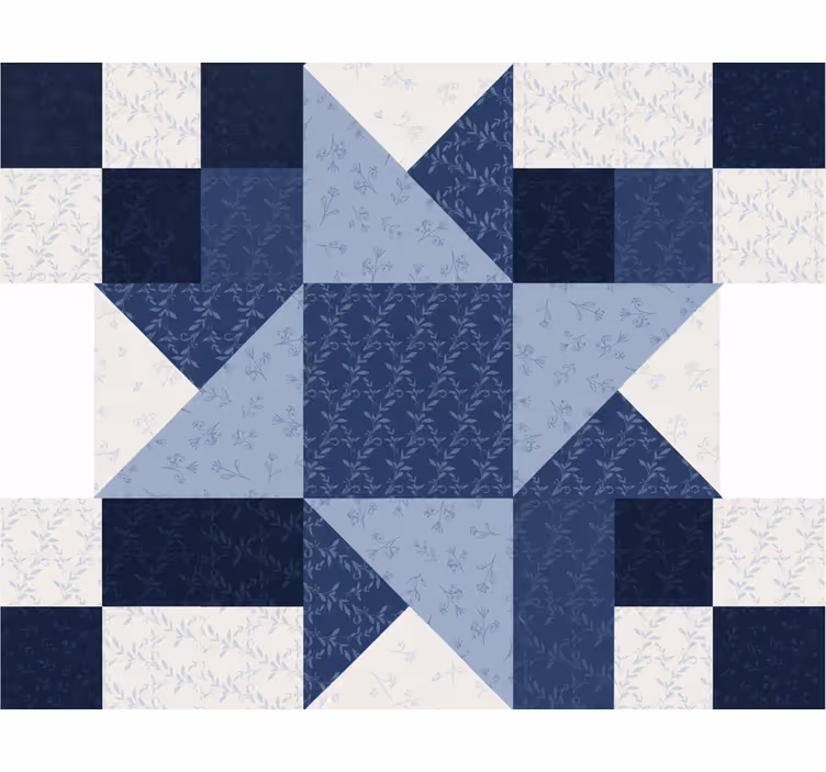 Store enrouleur bureau design triangles étoiles bleues - TenStickers