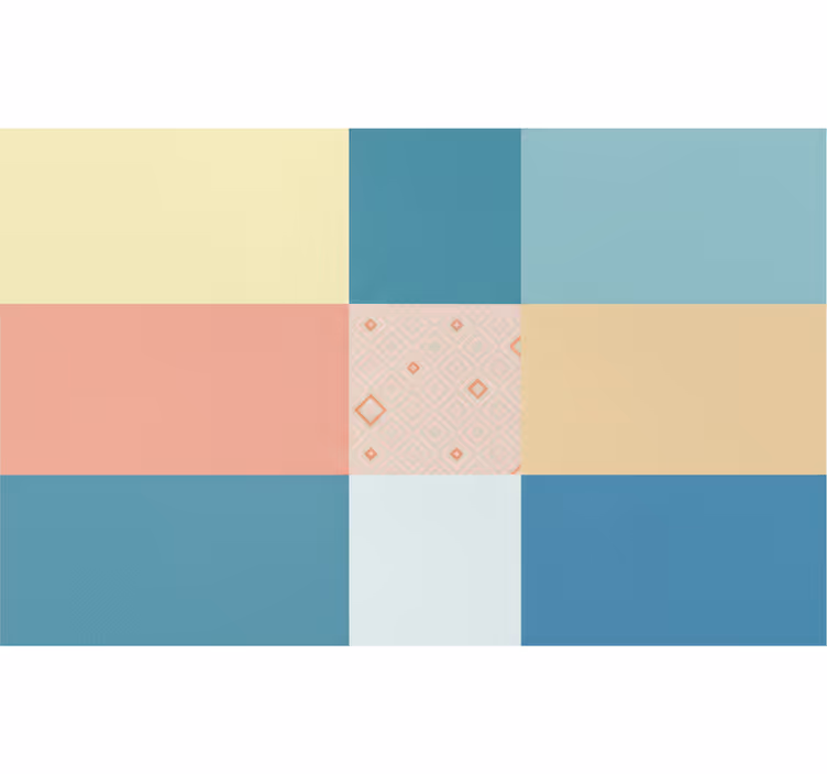 Store enrouleur bureau motif rétro coloré patchwork - TenStickers
