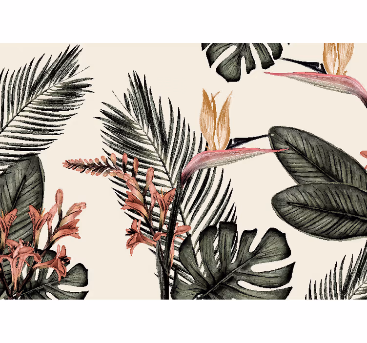 Store enrouleur bureau charbon tropical - TenStickers