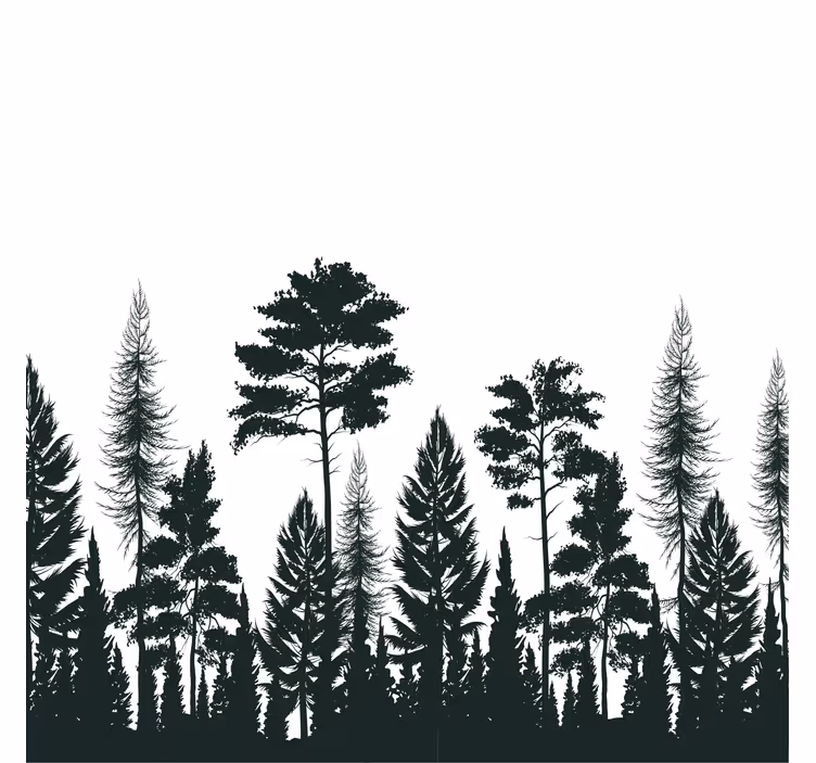 Store enrouleur bureau silhouette de sapins - TenStickers