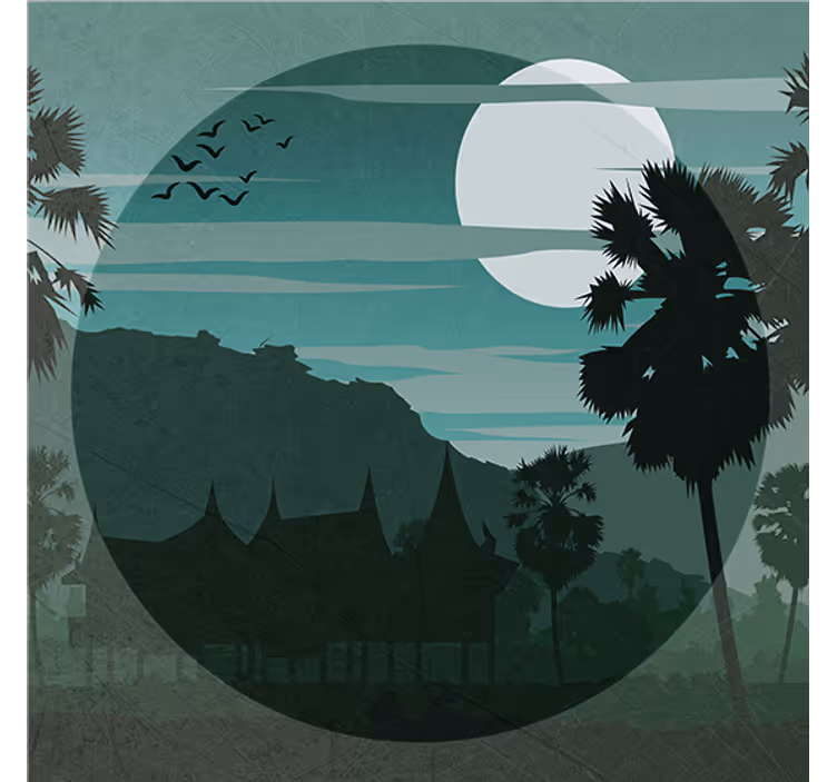 Store enrouleur bureau vue de paysage oriental - TenStickers