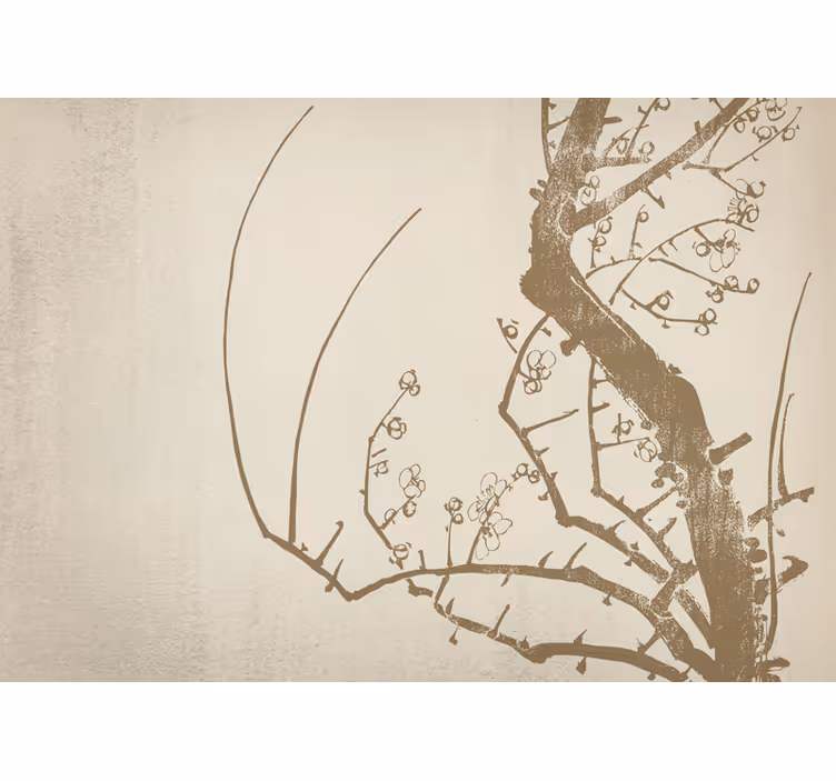 Store enrouleur beige arbre style japandi - TenStickers
