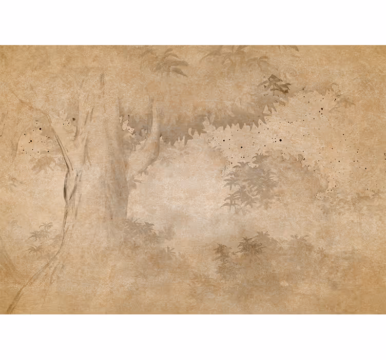 Store enrouleur beige paysage de forêt vintage - TenStickers