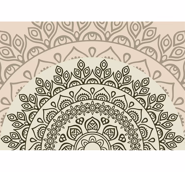 Store enrouleur beige motif indien soleil levant - TenStickers