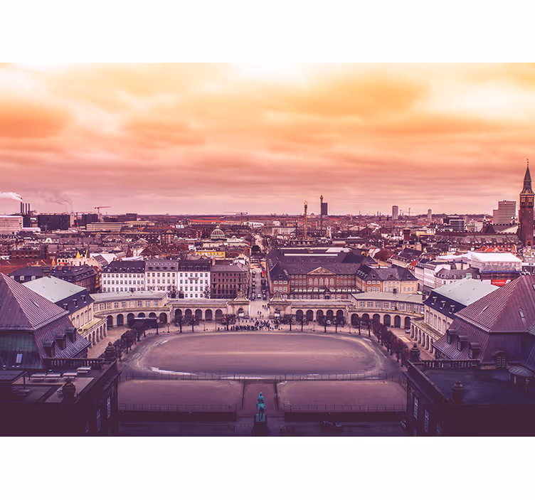 Store enrouleur chambre vue aérienne de copenhague - TenStickers