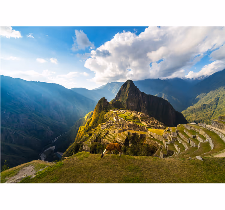 Store enrouleur chambre vues de machu picchu scintillantes - TenStickers
