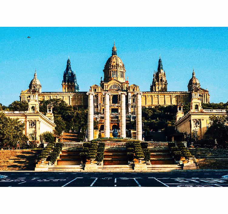 Store enrouleur chambre vues illuminées sur montjuic - TenStickers