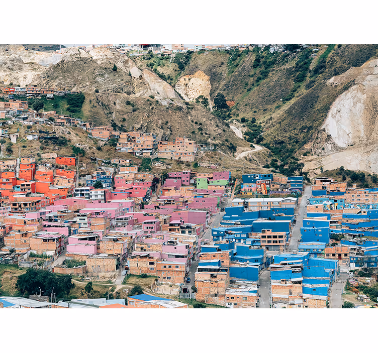Store enrouleur chambre maisons colorées de bogota - TenStickers