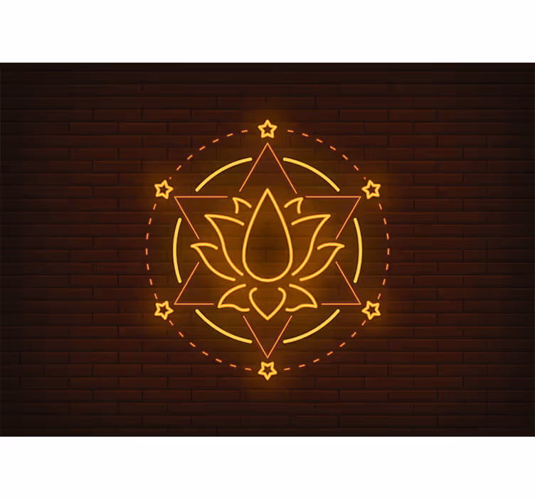 Store enrouleur chambre fleur de lotus néon - TenStickers