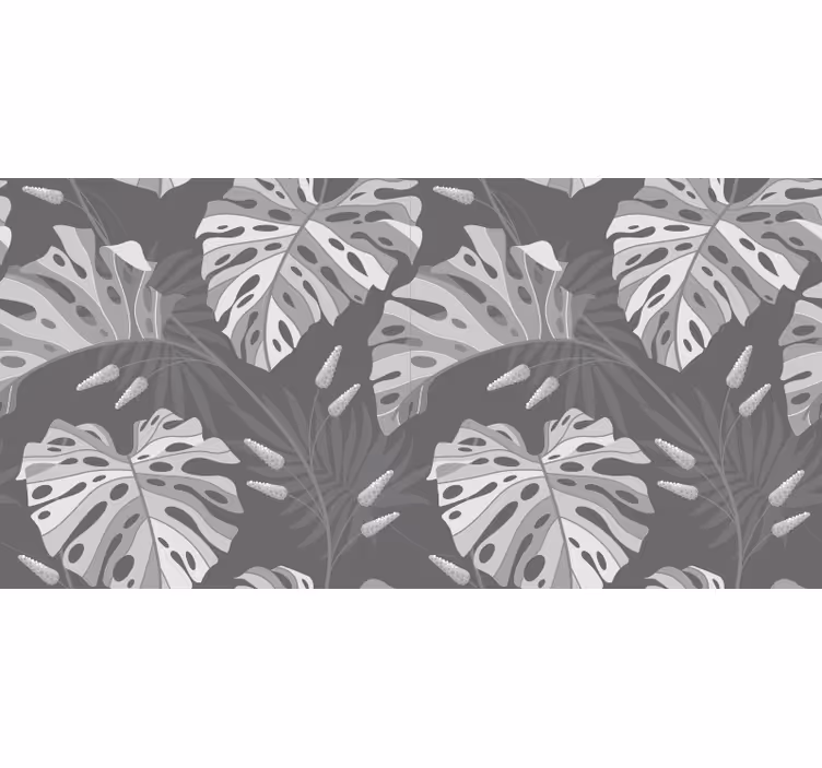 Store enrouleur gris feuilles tropicales grises - TenStickers