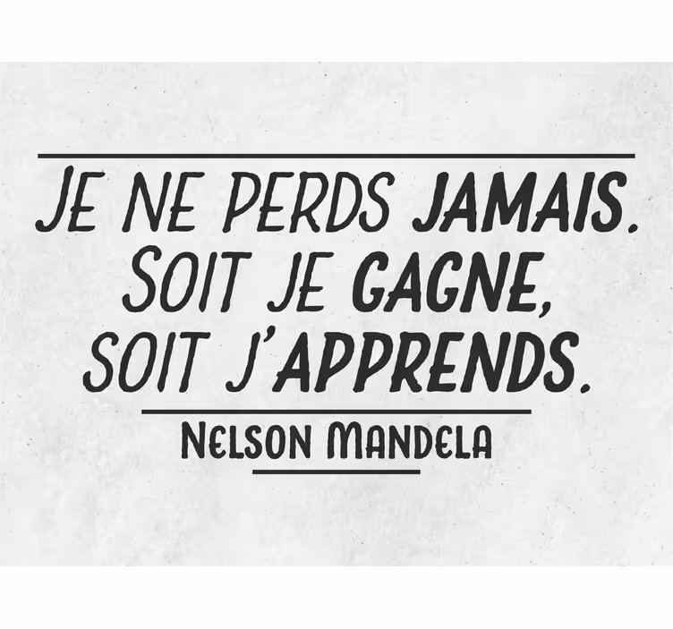 Store enrouleur gris citation mandela - ne jamais perdre - TenStickers