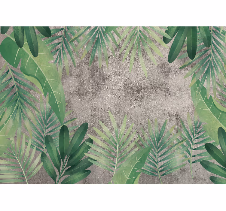 Store enrouleur chambre plantes tropicales imitation béton - TenStickers