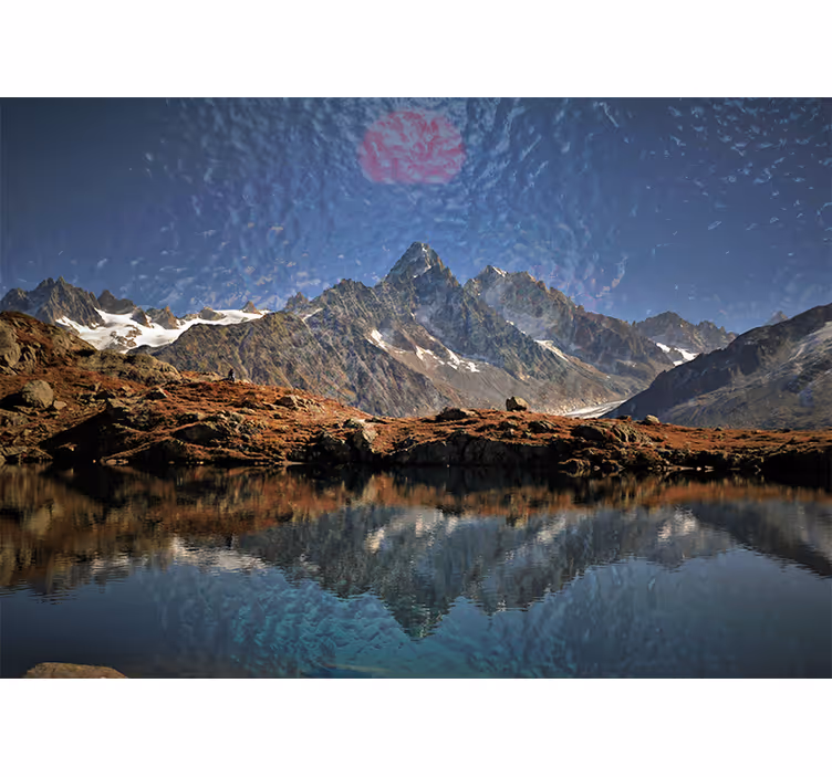 Store enrouleur chambre style scandinave lac paysage - TenStickers
