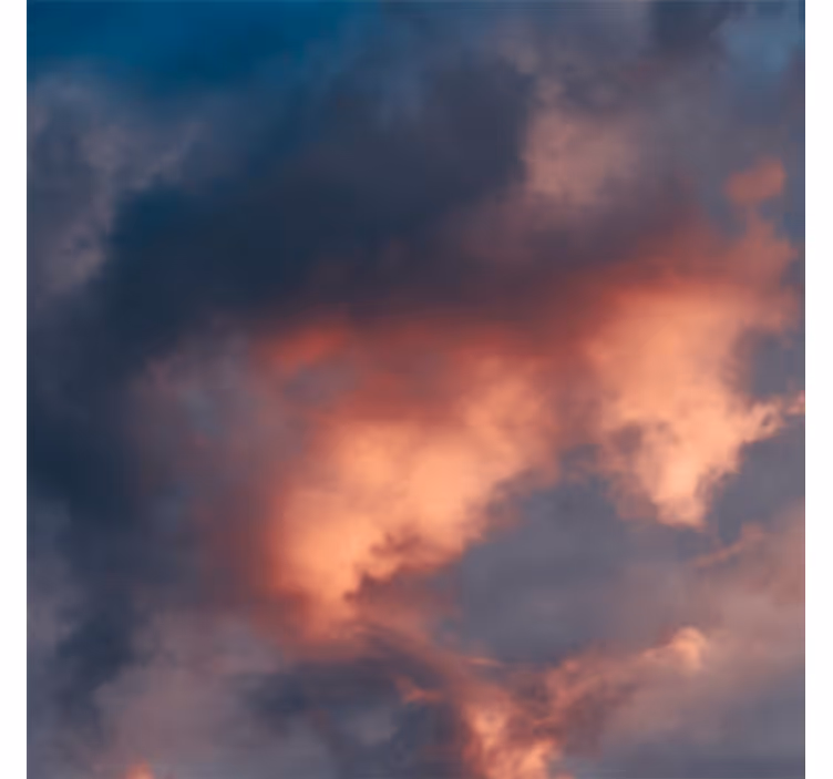 Store enrouleur bureau nuages oranges ciel - TenStickers