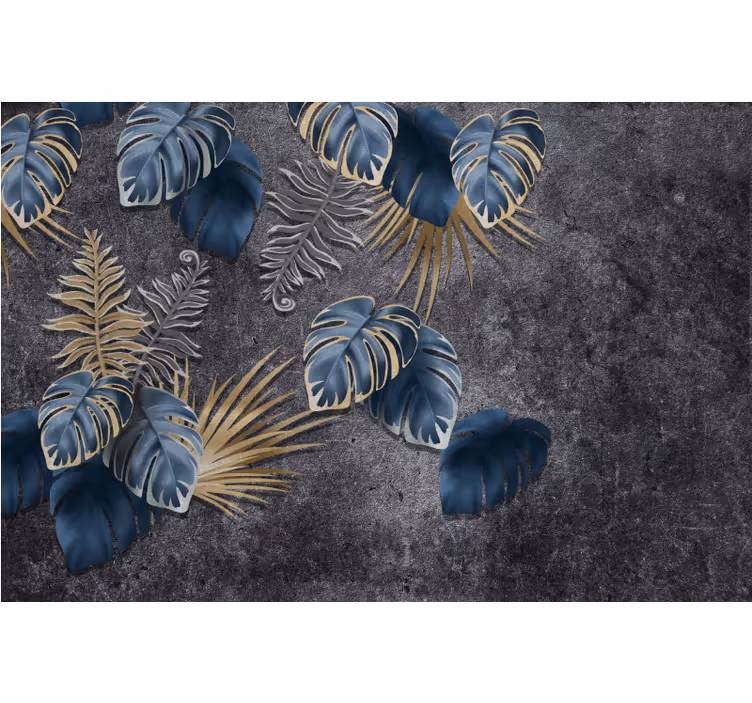 Store enrouleur bureau effet 3d plantes sur béton - TenStickers