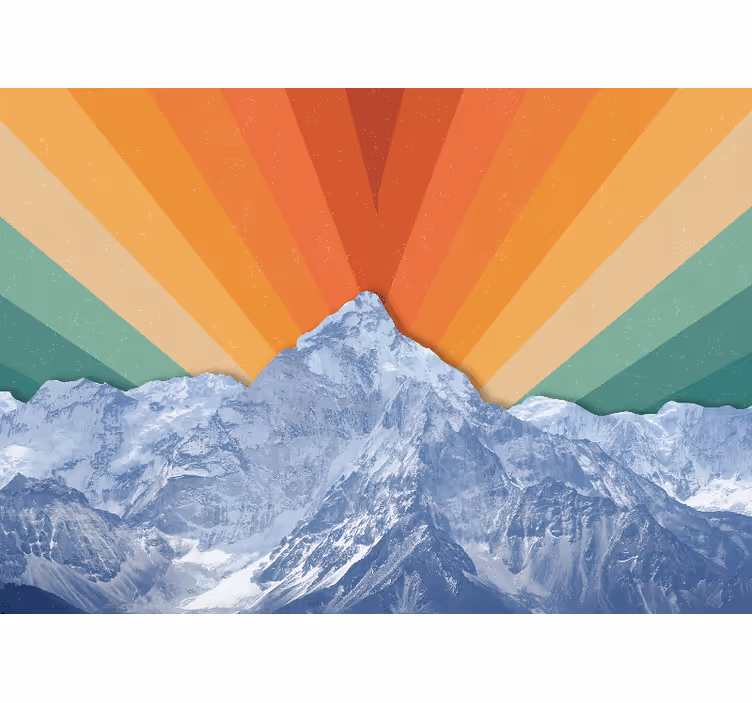 Store enrouleur bureau montagnes aux couleurs boho - TenStickers