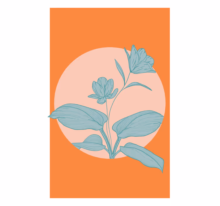 Store enrouleur bureau fleur bleue - TenStickers