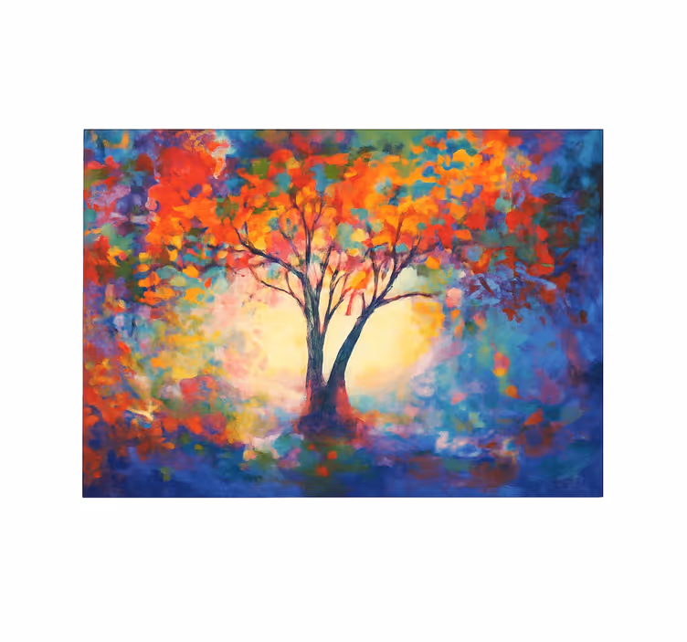Store enrouleur bureau arbre de vie multicolore - TenStickers