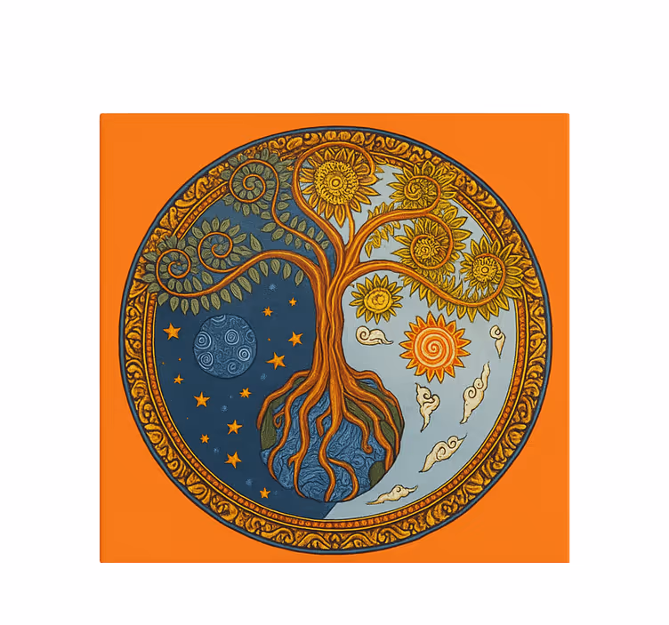 Store enrouleur bureau arbre de vie spirituel - TenStickers