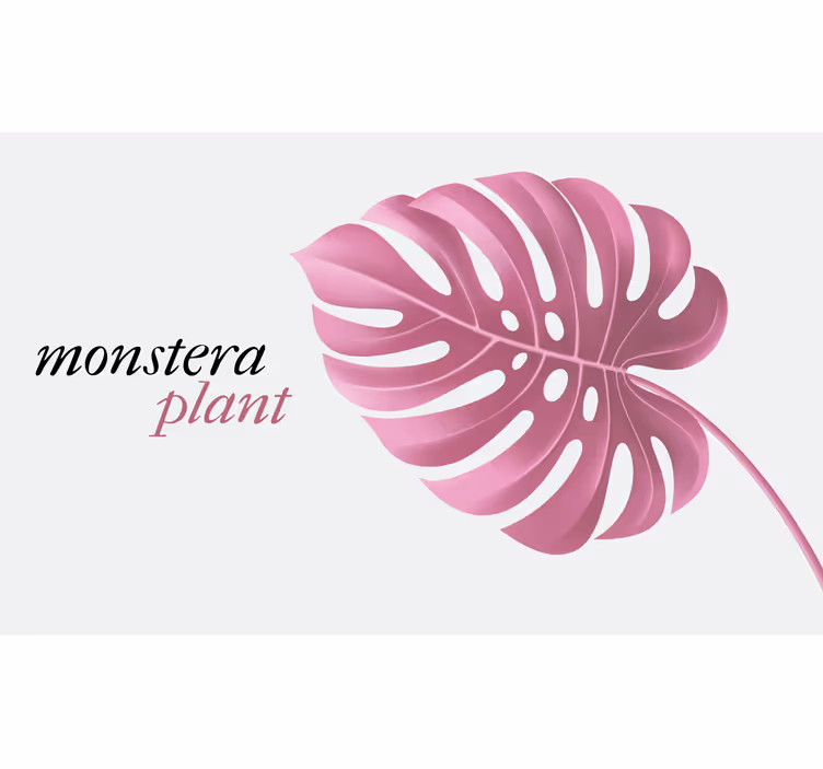 Store enrouleur chambre style monstera rose minimaliste - TenStickers