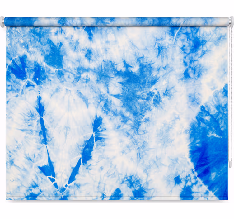 Store enrouleur chambre effet tie and dye bleu et blanc - TenStickers